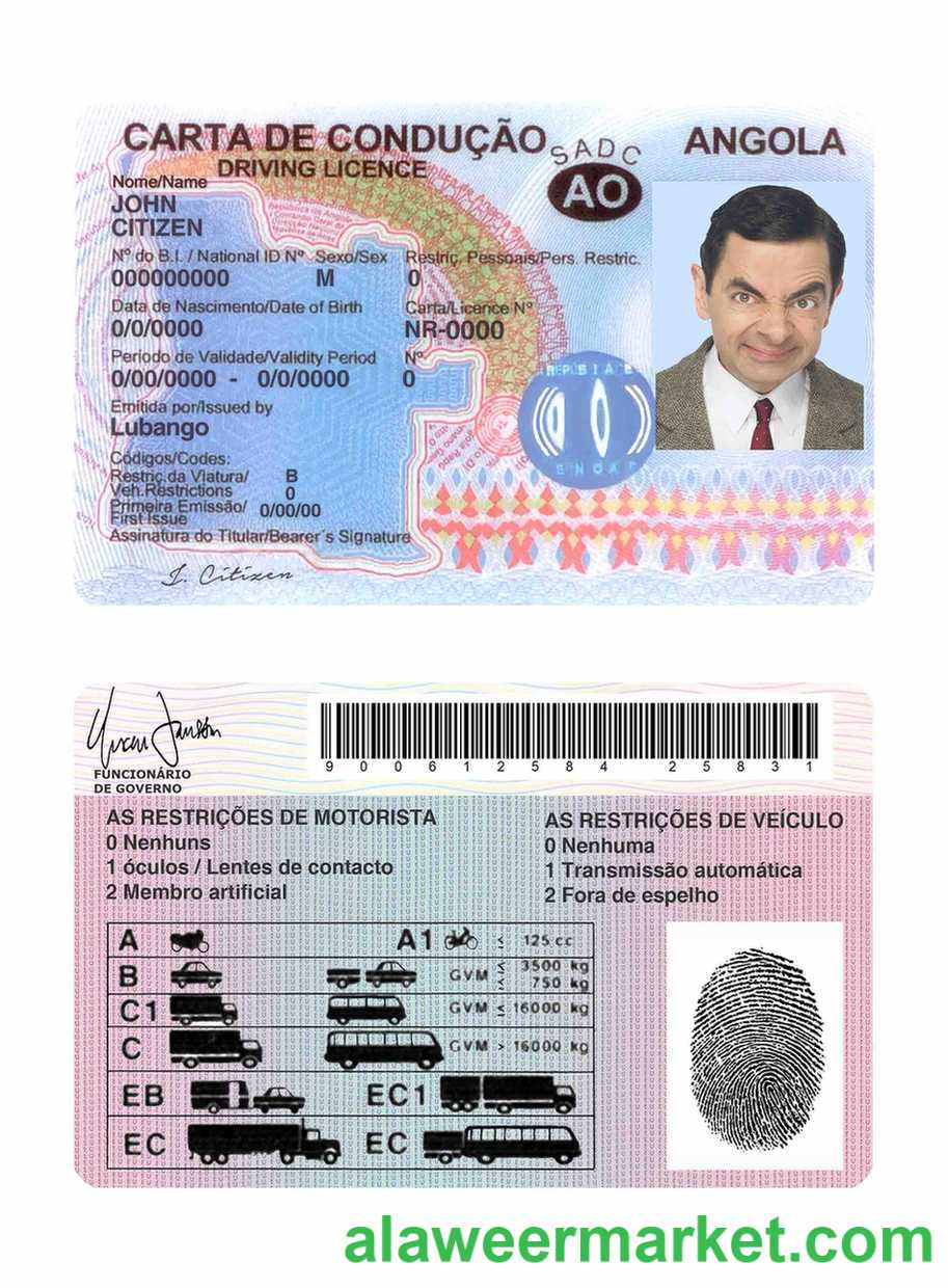 Angola driving license